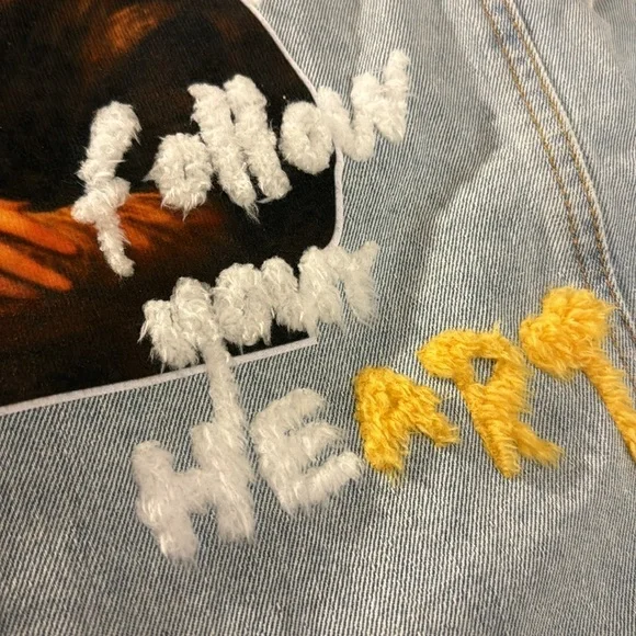 NWT • Trio Urban • Mona Lisa Heart Denim Crop Jacket • 200016-DNBLU • S/M • 😍 - Picture 8 of 11